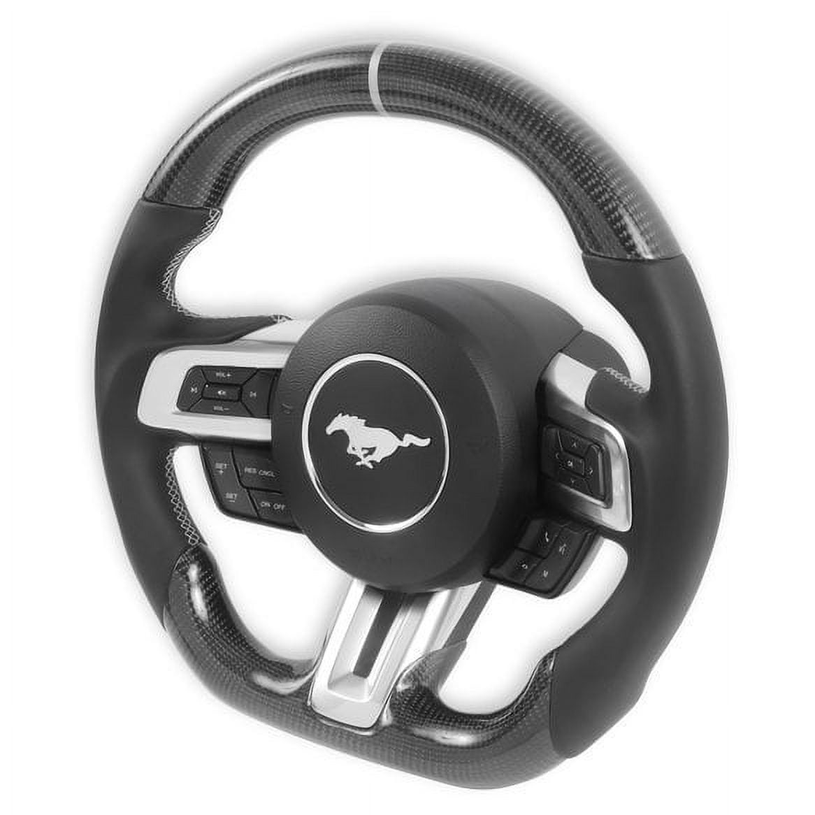Drake Muscle Cars MU950-11 Steering Wheel - Carbon Fiber with Leather Grips - Heated