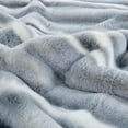 thumbnail image 6 of Home Soft Things Tip Dying Two Tone Faux Fur Throw Blanket with Micromink Back, Luxury Soft Cozy Plush Fluffy Fuzzy Reversible Thick Warm Throw Blanket, 50x60 inches, Blue White, 6 of 10