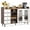 Walnut, variant on BouPower Sideboard Buffet Cabinet with Open Racks & 4 Drawers, 55.11 Inch Large Sideboard Storage Cabin, Kitchen Cabinet with Glass Doors & Adjustable Shelves, Wood Side Board Table for Dining Room
