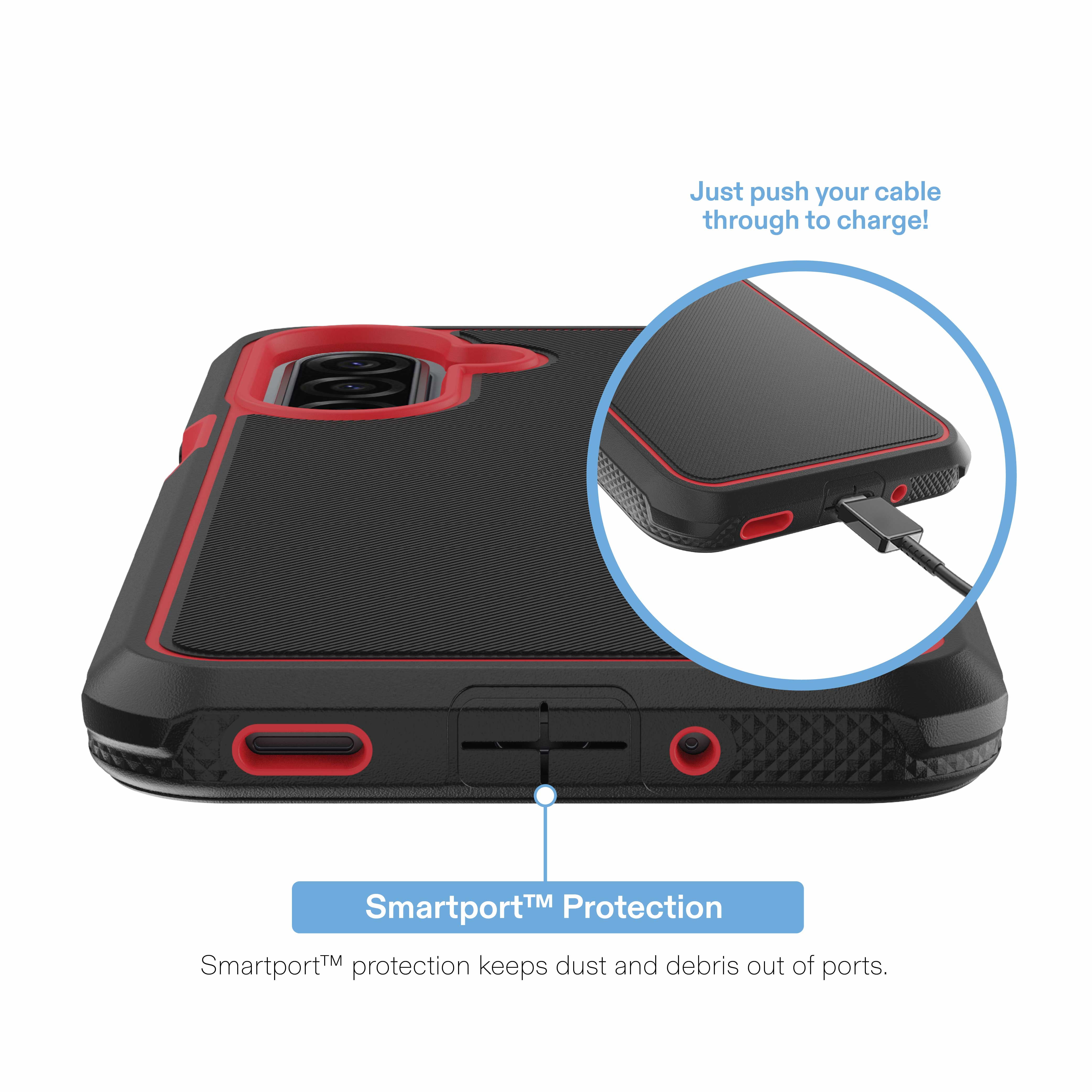 onn Slim Rugged Phone Case for Samsung Galaxy A17 5G - Red/Black