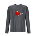thumbnail image 4 of SERTG Mens Valentine Print Sleepshirt Long Sleeve Round Neck Homewear Breathable Top Soft Comfortable Home T-Shirt Pajamas(Gray,3XL), 4 of 4