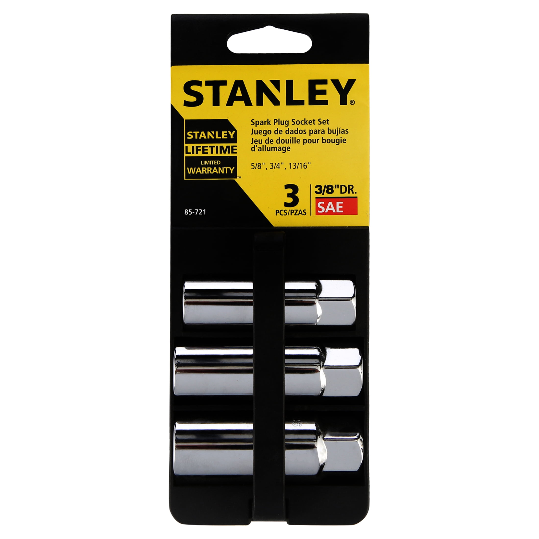 2 NEW STANLEY 3/8 DRIVE UNIVERSAL SPARK PLUG SOCKET 13/16 & 5/8 PLUG  SIZE. 