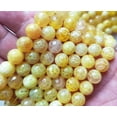 thumbnail image 2 of 8mm 15.5 Inches Yellow Fire Agate Faceted Round Beads Genuine Gemstone Natural Jewelry Making, 2 of 5