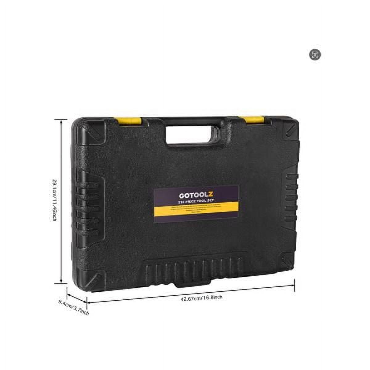 218 Piece Tool Set General Household Hand Tool Kit with Plastic Toolbox  Case Yellow