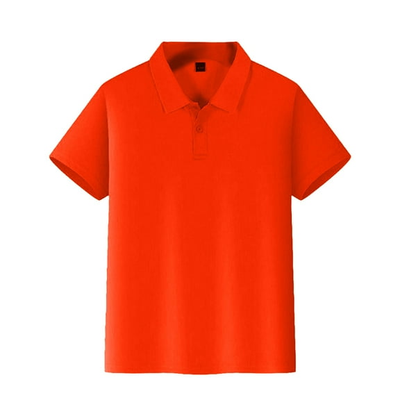 Boys' Moisture Wicking Performance Sport Polo Short Sleeve Shirt Orange Size 7-8