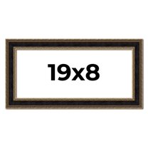 19x8 Frame Gold Antique Vintage Sold Wood Picture Frame | 1.75 Inch Moulding Width | Interior Frame