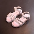 thumbnail image 3 of GYRATEDREAM Toddler Little/Big Kid Flat Dress Open Toe Rhinestone Sandals For Girls, 3 of 13