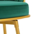 thumbnail image 6 of 31inch Bar Stools Set of 2, 180° Counter Swivel Height Bar Stools with Hand-Woven Backrest & Gold Metal Legs, Modern Low Back Upholstered Kitchen Chairs with Footrest for Island, Dining Room,Green, 6 of 8