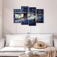 thumbnail image 2 of Elephant Stock Evening Romance Wall Art - Horizontal Multi Panel Canvas - Living Room Wall Decor - Places Multi Panel - Black And Purple Decor By Ruane Manning - 43" x 27", 2 of 4