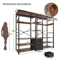 thumbnail image 2 of Zocalo Perchero Metálico 200x183cm con 3 Cajones de Tela y 9 Estantes, Rack Organizador de Ropa, Armario Abierto para Dormitorio, Closet de Almacenamiento Extra Grande, Color Negro, 2 of 7