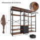 thumbnail image 2 of Zocalo Perchero Metálico 200x183cm con 3 Cajones de Tela y 9 Estantes, Rack Organizador de Ropa, Armario Abierto para Dormitorio, Closet de Almacenamiento Extra Grande, Color Negro, 2 of 7