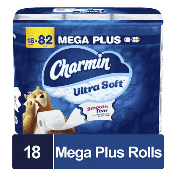 Charmin Ultra-Soft Smooth Tear Toilet Paper Rolls (18 Mega Plus Rolls)