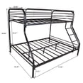 thumbnail image 2 of Heavy Duty Twin-Over-Full Metal Bunk Bed, Easy Assembly with Enhanced Upper-Level Guardrail, Under Bed Storage with Pillar, Integrated Structure Noise Free, 2 of 8
