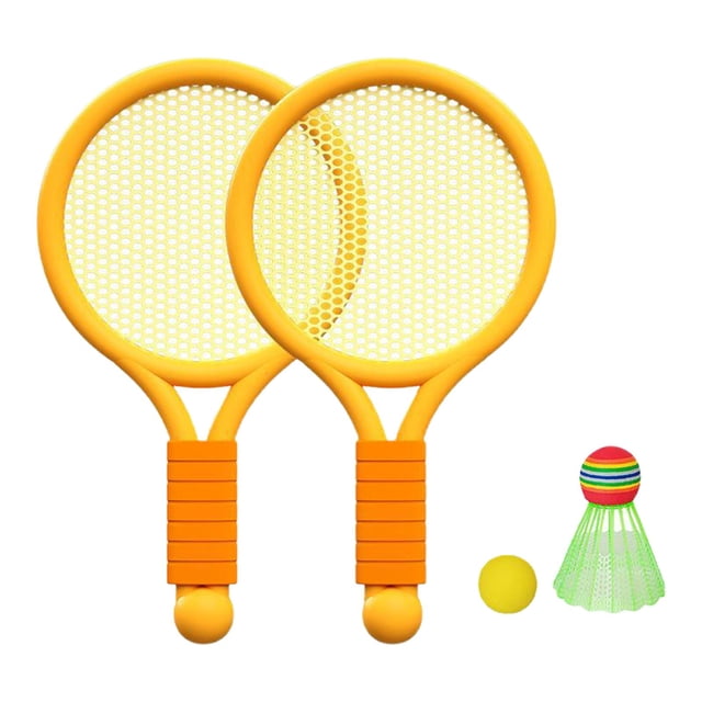 jinwen Children Badminton Tennis Set Tennis Racket for Kids for Yard Girls Backyard Orange