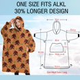 thumbnail image 4 of Oversized Wearable Blanket Hoodie,Orange Bigfoot and Grass Pattern Sherpa Blanket Hoodie with Super Pockets,Super Warm Fuzzy Pullover for Women & Men, 4 of 6