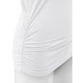 thumbnail image 3 of Made by Johnny Women's Boat Neck 3/4 Sleeve Draped Dolman Top with Side Shirring Premium Shirt S WHITE, 3 of 6