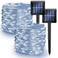 thumbnail image 1 of Guirnalda de luces solares Dazzle Bright, paquete de 2, 24 m, 240 LED, color blanco, 1 of 7
