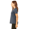 thumbnail image 3 of BELLA+CANVAS Relaxed Fit Heather CVC Tee for Women, Short Sleeve V-Neck T-Shirt, Heather Navy, XL, 3 of 5