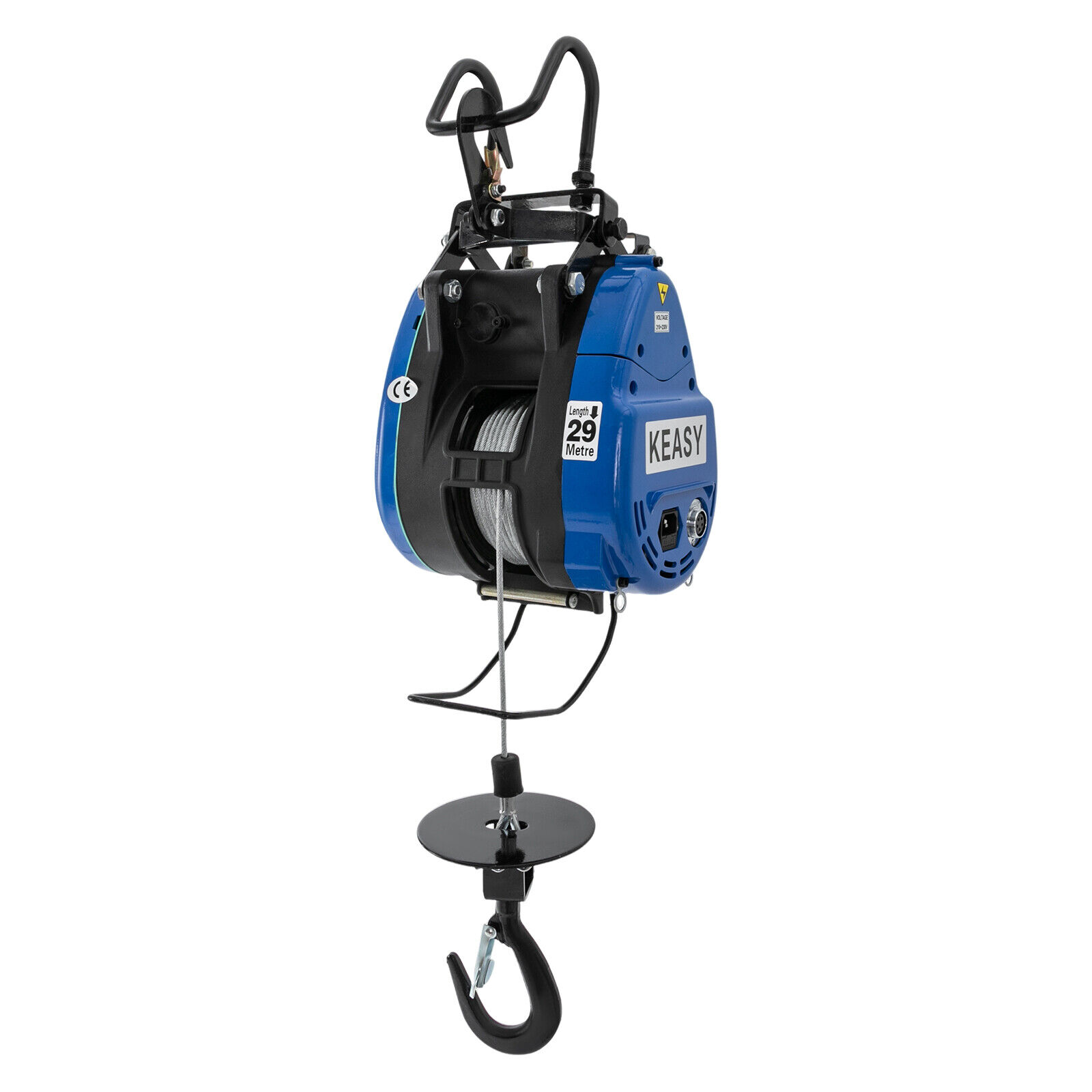 Portable Electric Hoist Lift, 551lb Electric Hoist with Wireless Remote Control & Control Handle, Lifting Speed 62.34ft/min Al-Alloy Cased Hoist Crane Winch, Electric Winch (Blue - 110V )