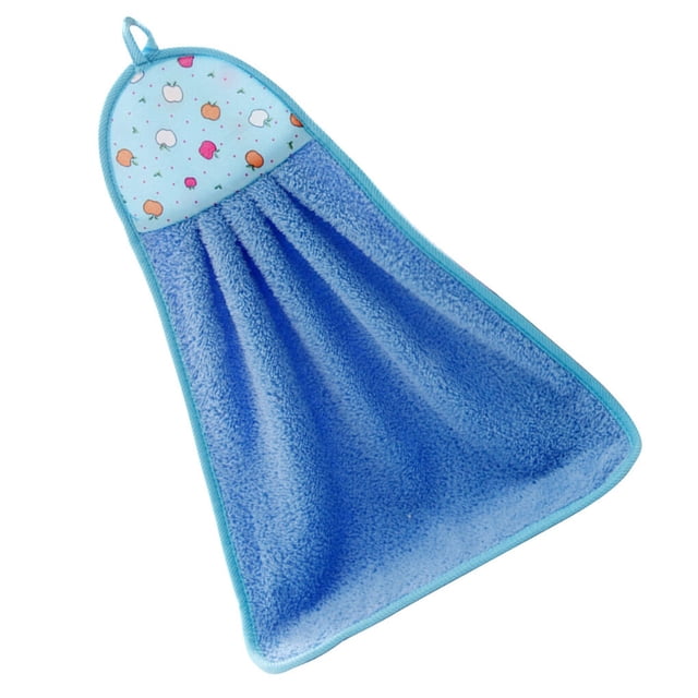Moyic Toalla de mano Coral Terciopelo Paño de cocina Colgando Paño de Toalla Baño Accesorio de cocina Patrón aleatorio, Azul Type3 NO3