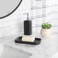 thumbnail image 6 of Mainstays 16-Piece Black Plaid Shower Curtain Bathroom Set – Black Fabric Curtain with Rug, Hooks, Soap Pump & Tray, 6 of 9