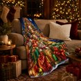 thumbnail image 3 of Christmas Pets Gifts Under Starlit Tree Festive, Festive Holiday Scene, Warm Flannel Blanket for Living Room and Reading Nook, Animal Lovers Christmas Gift, Festive Home Decor, 3 of 9