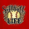 thumbnail image 2 of Softball Life Animal Print Girl Sports Womenâ€™s Standard V-Neck Tee, Red, X-Large, 2 of 5