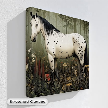 Spotted Horse Art Art Floral Forest Print Rustic Wall Decor