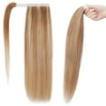 thumbnail image 4 of Benehair Ponytail Extension Human Hair Blonde Wrap Around Ponytail Remy Human Hair Ponytail Clip in Extensions One Piece Ash Blonde Highlighted With Bleach Blonde 16" 80G, 4 of 12