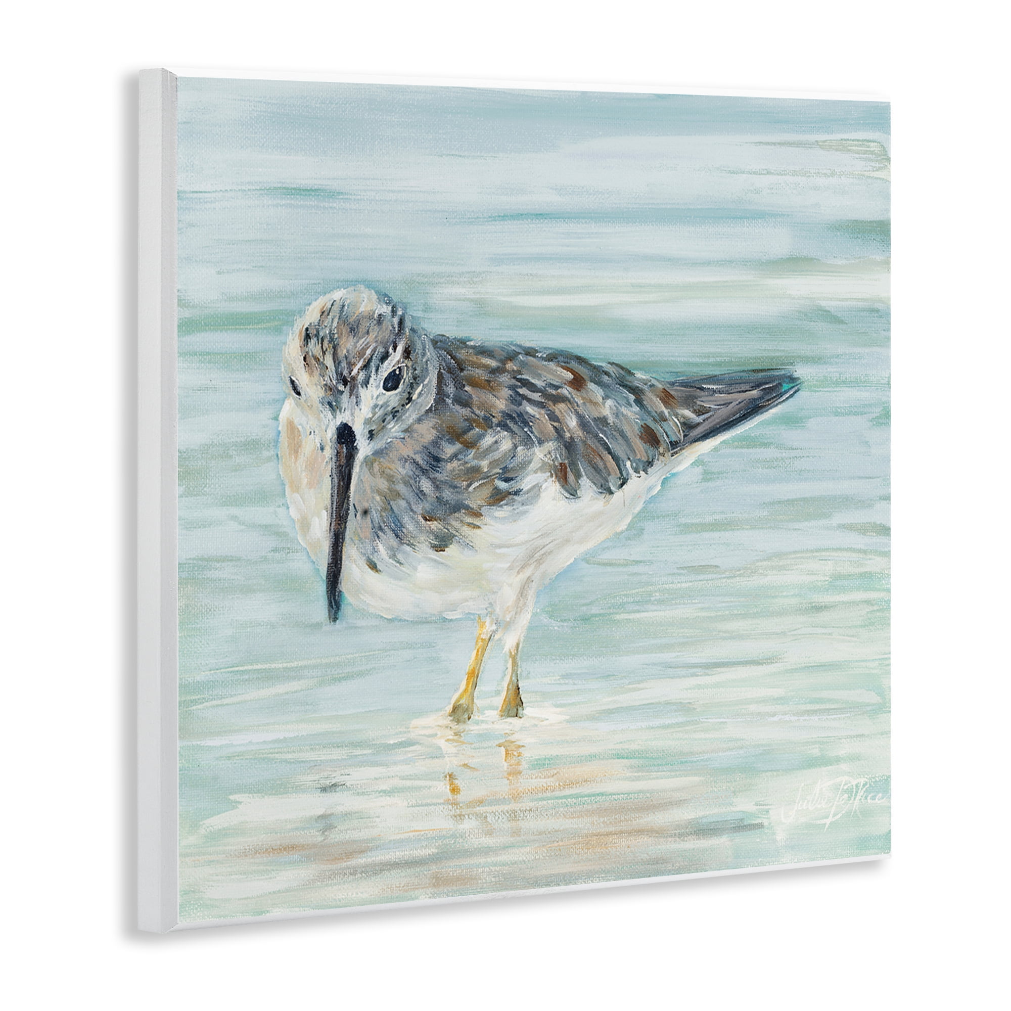 Stupell Industries Sandpiper on Shallow Shore Animals & Insects Painting Unframed Art Print Wall Art, 12 x 12