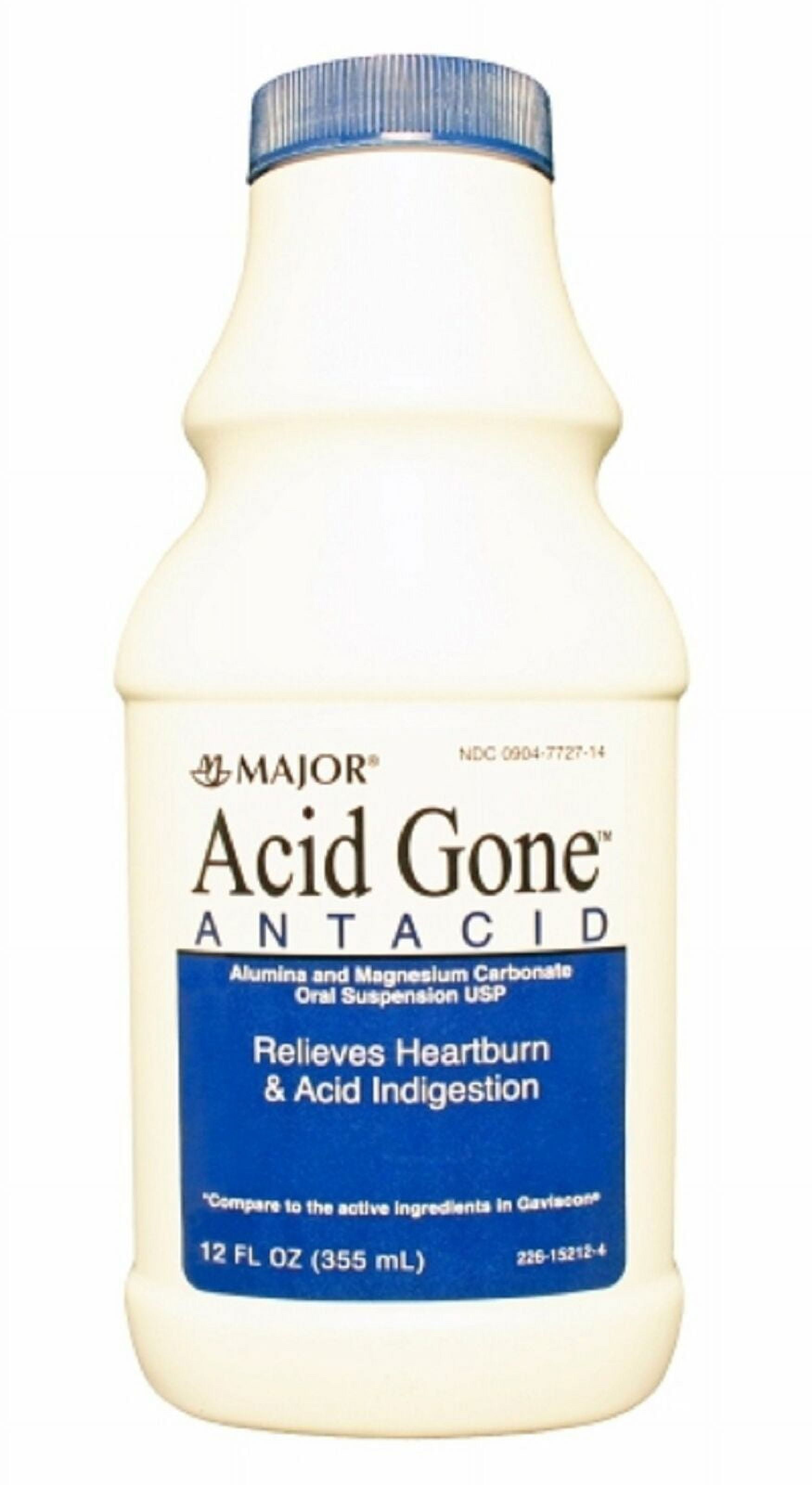 Major Acid Gone Antacid Liquid Generic for Gaviscon Spearmint, 12oz, 5-Pack