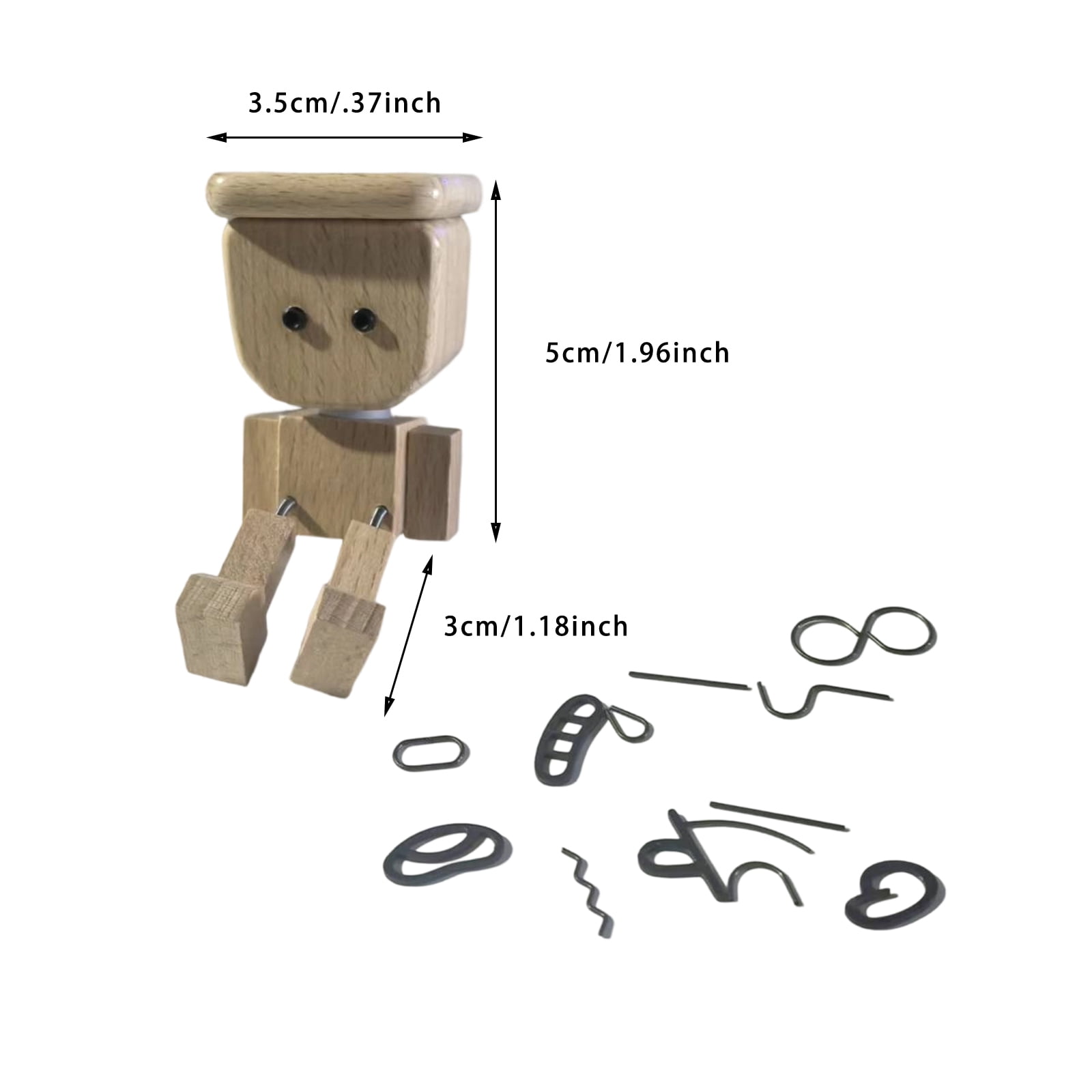 Figurine Homme En Bois Tremblant, Poupée En Bois Pieds