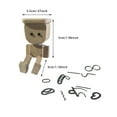 thumbnail image 2 of Shaking Wooden Man Figurine with 12 Magnetic Expressions, Handmade Car Dashboard Decor, Wooden Figure Desktop Ornament, Gifts for Wife Daughter-C, 2 of 5