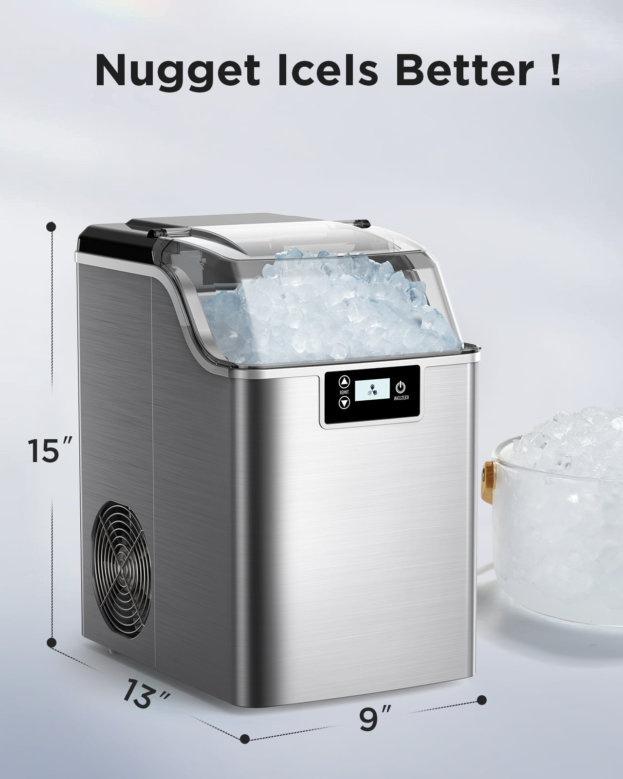  Silonn Nugget Ice Maker Countertop, Pebble Ice Maker