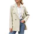 thumbnail image 3 of Xinsrenus Women’s Loose Suit Jacket Basic Solid Color Lapel Button front Blazer Versatile Business Work Uniform, 3 of 7