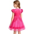 thumbnail image 5 of Guvpev G'irl's Princess Dress Tulle Skirt & Ruffle Sleeve Halloween Cosplay Costume Party Fancy Dress up 3-12 Years, 5 of 9