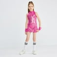 thumbnail image 3 of LOLANTA Girls Sequins Dance Clothes Dress Sparkle Hip Hop Jazz Dance Outfit, Sleeveless Top and Shorts, 3 of 5