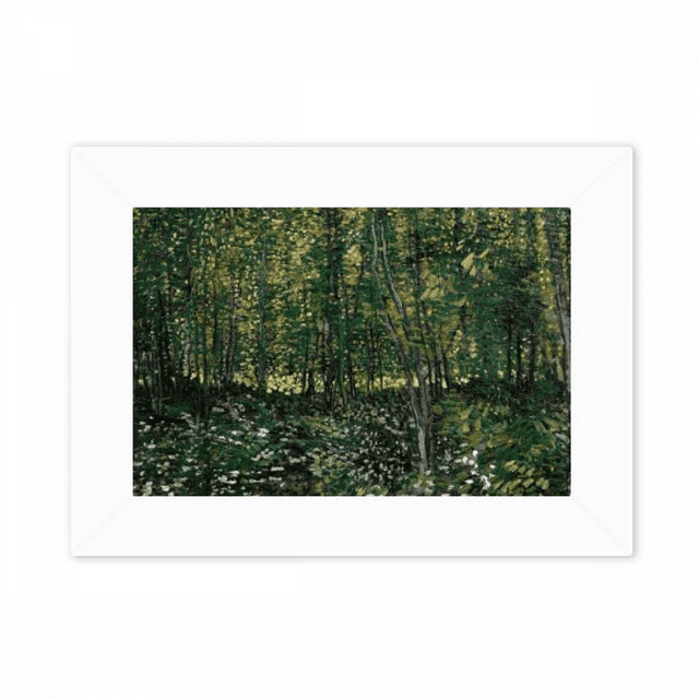 Tree Forest Flower Landscape Illustration Photo Mount Frame Picture Art Painting Desktop 5x7 inch