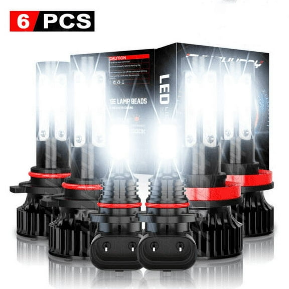 Fit for Lexus ES330 2005-2006 LED Headlight Fog Light Hi/Low Beam Combo Kit Halogen Replacement