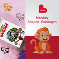 thumbnail image 6 of BioSwiss Bandages, Monkey Shaped Self Adhesive Bandage, Latex Free Sterile Wound Care, Fun First Aid Kit Supplies for Kids and Adults, 24 Count, 6 of 7
