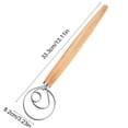 thumbnail image 3 of PONPRNGY Danish Dough Whisk for Sourdough Bread Baking - Stainless Steel Hook with Wooden Handle, 3 of 6