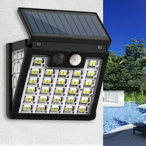 Solar Street Light IP65 Outdoor Motion Sensor LED Floodlight ABS 1200mAh Dusk to Dawn Auto On Off 10-16ft Range Parking Lot Driveway Garden Yard Easy Install Waterproof Black
