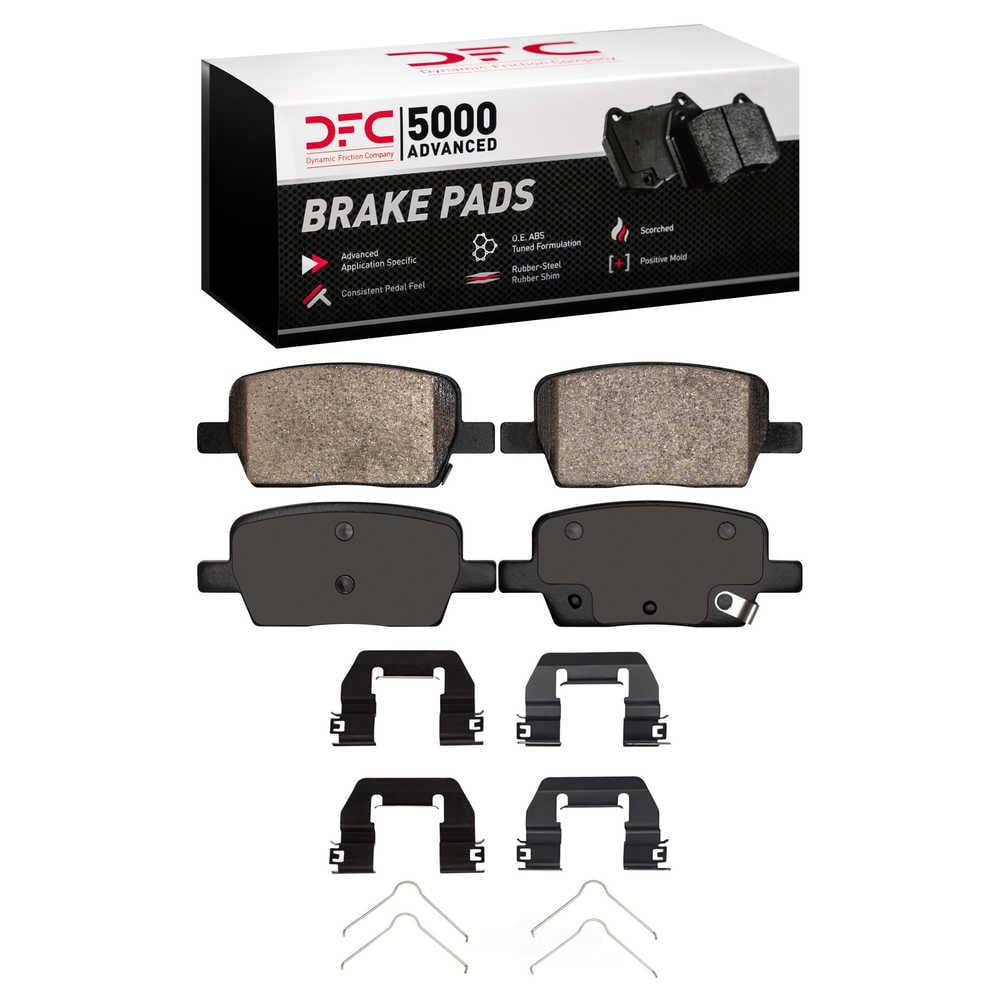 Dynamic Friction Company 1551-1914-01 DFC 5000 Advanced Brake Pads - Ceramic and Hardware Kit - OE