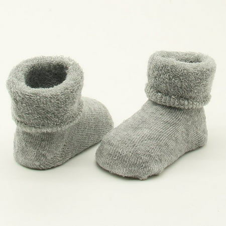 

Clearance!Newborn Socks Thicker Warm Socks Non Slip Skid Ankle Socks Cotton Crew Socks