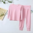 thumbnail image 4 of Mercatoo Toddler Girl Boy Long Sleeved Solid Color T Shirt Tops Trousers 2Pcs Home Clothes Loose Sports Outfit Fall Clothes Set, 4 of 9