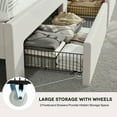 thumbnail image 5 of Einfach Queen Bed Frame, Storage Bed with Built-In Charging Station, Velvet Upholstered Wingback Headboard, White, 5 of 9