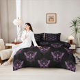 thumbnail image 4 of Feelyou Purple Moth Bedding Comforter Set 7-Piece, Boho Skull Full Bedding Set, 4 of 7