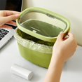 thumbnail image 1 of AMERTEER Nordic Small Trash Can Desktop Push-Type Pop Lid For Kitchen And Office Desktop, 1 of 6