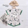 thumbnail image 1 of Pijamas florales de seda para niñas pequeñas, Conjunto de pijama de satén de manga corta con botones y pantalones cortos, verano, 2 piezas, 1-6 años, 1 of 4