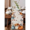 thumbnail image 2 of Table Runners 70 Inches Long Dress Scarves, Orange Blue Pumpkins Farmhouse Coffee/Dining/Kitchen Table Decor, Holiday Table Runner, Thanksgiving Fall Leaves Farmhouse 13x70 Inch, 2 of 7